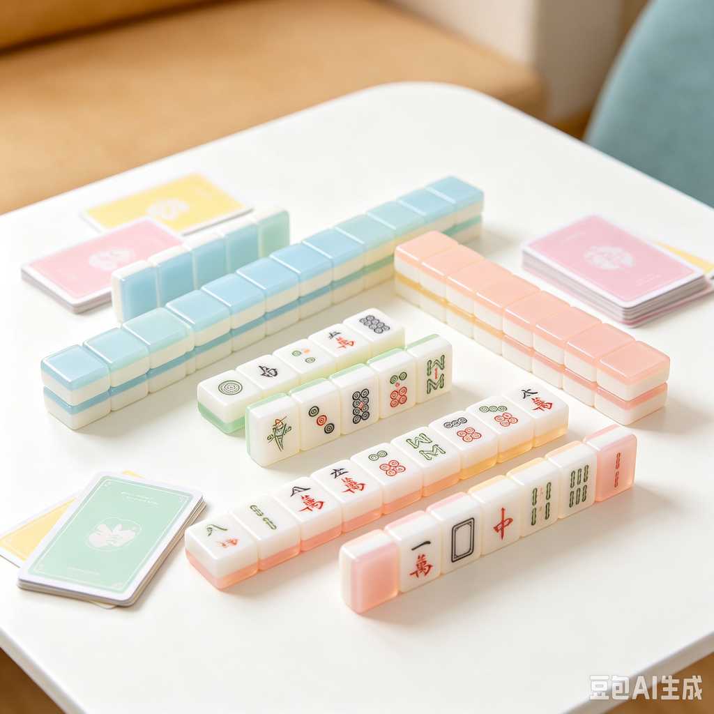 minimal text mahjong set
